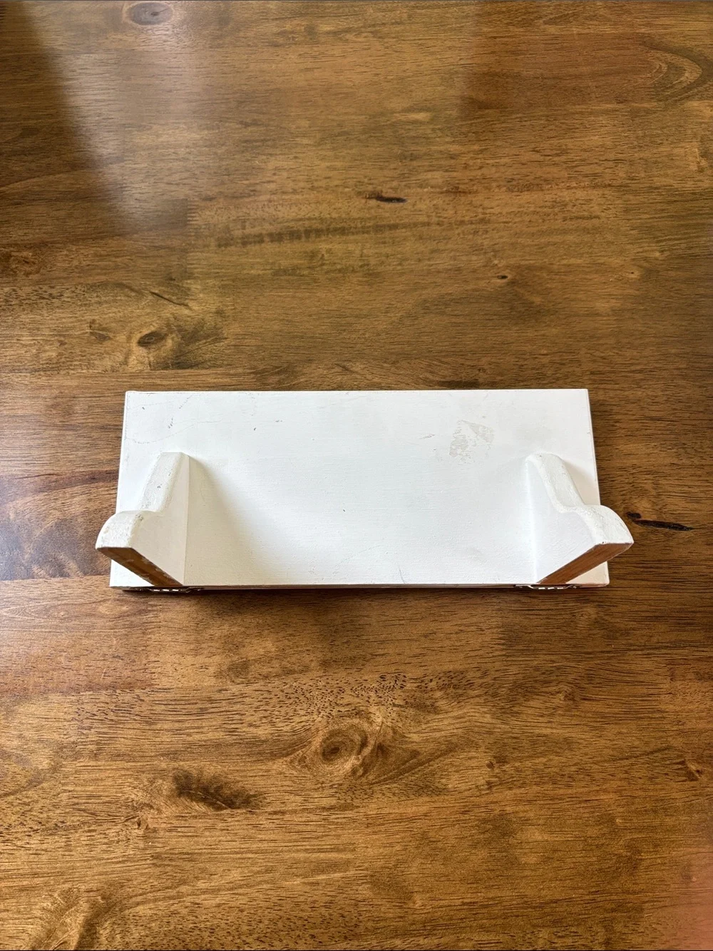 Distressed Vintage Style White Wall Display Shelf - 12”